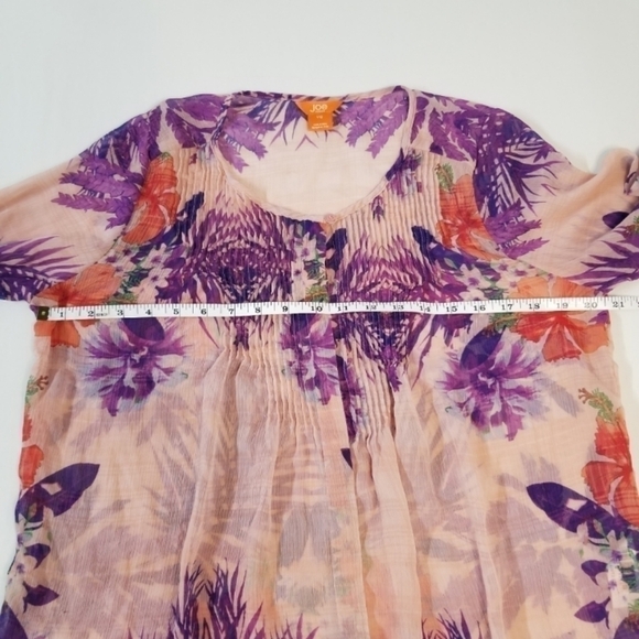 Joe Fresh Floral Chiffon Long Sleeved Blouse - Picture 4 of 5